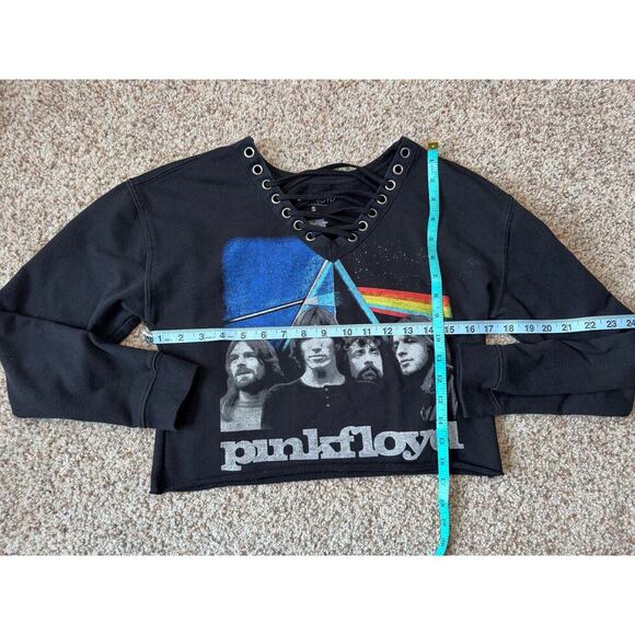 Pink Floyd Black Graphic Lace up neckline sweatshirt, size womens small - Picture 4 of 6
